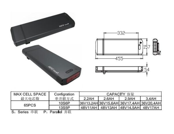 Haibao Type Replacement Ebike Battery Pack 36V - 图片 2