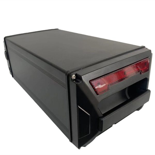 Empty Rear Rack Ebike Battery 36V 48V 52V Black Electric Bicycle Battery Cases 18650 21700 Lithium Battery Box