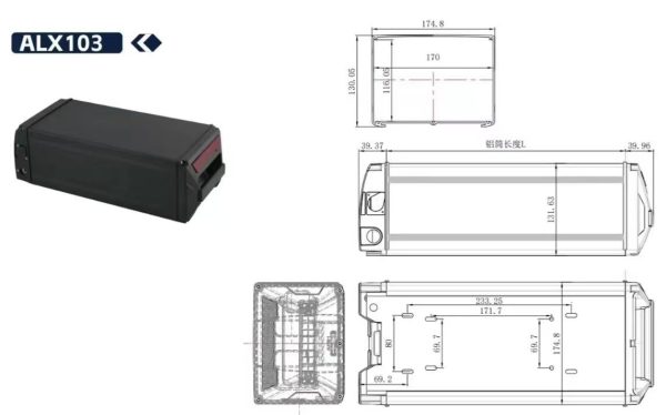 Empty Rear Rack Ebike Battery 36V 48V 52V Black Electric Bicycle Battery Cases 18650 21700 Lithium Battery Box - 图片 4