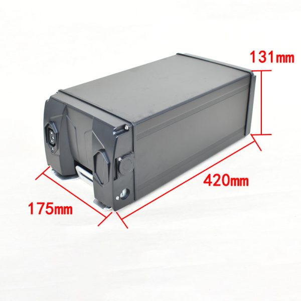 Empty Rear Rack Ebike Battery 36V 48V 52V Black Electric Bicycle Battery Cases 18650 21700 Lithium Battery Box - 图片 6